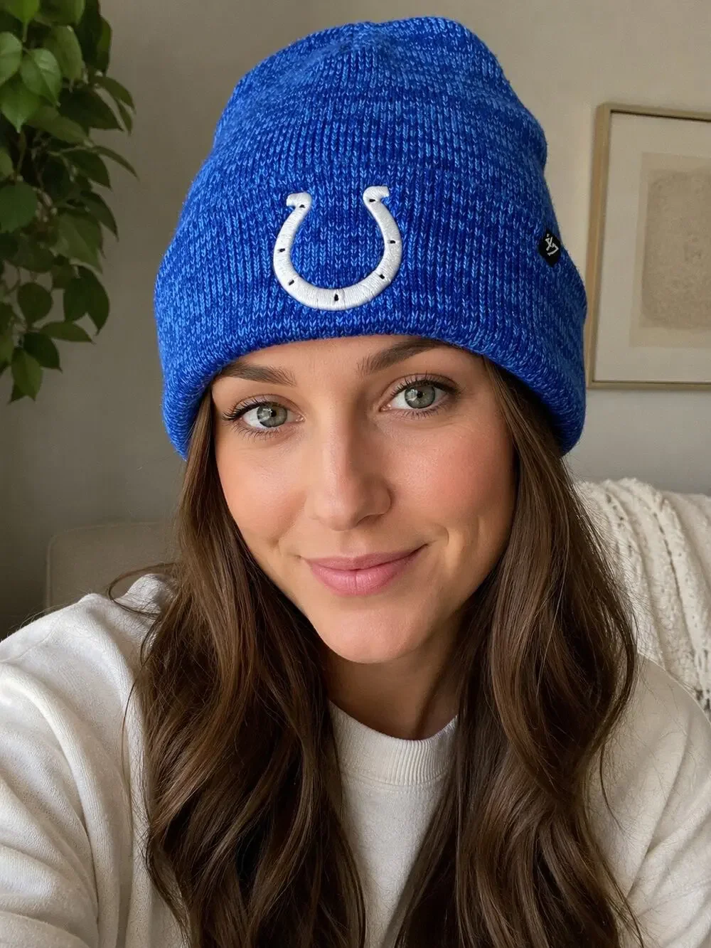Indianapolis Colts Beanie Hat Blue Knit Cuffed 47 Brand OSFA NFL Winter Cap